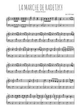 Téléchargez l'arrangement pour piano de la partition de La marche de Radetzky en PDF